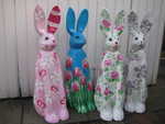 bunte Hasen - Zoo - bemalter Pinguin, bemalter Frosch, Kuhkunst, bemalte Katze, Designer Katze 