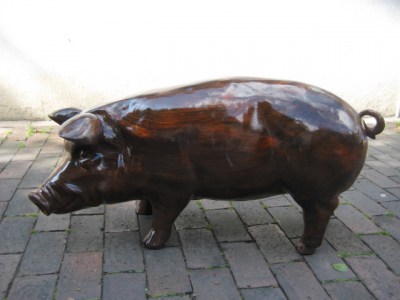 Gartenschwein in Holz- Optik