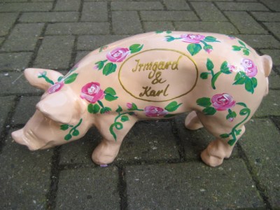 Rosen Schwein zur Hochzeit